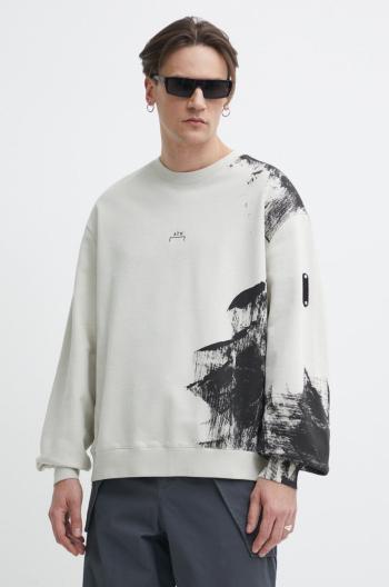 Bavlnená mikina A-COLD-WALL* Brushstroke Crewneck pánska, béžová farba, s potlačou, ACWMW184