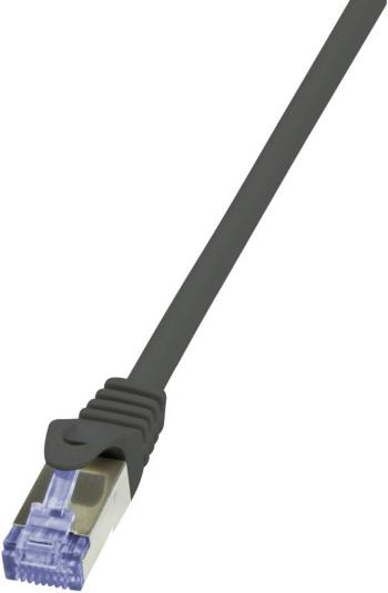 LogiLink CQ4083S RJ45 sieťové káble, prepojovacie káble  S/FTP 7.50 m čierna pozlátené kontakty, samozhášavý, s ochranou