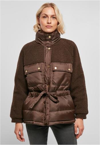 Urban Classics Ladies Sherpa Mix Puffer Jacket brown - 4XL