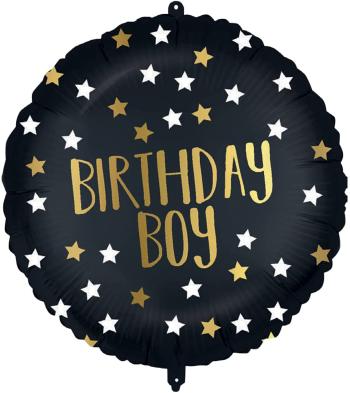 Procos Fóliový balón - Čierno zlatý Birthday Boy 46 cm