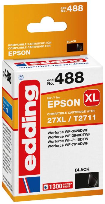 Edding Ink cartridge náhradný Epson 27XL / T2711 kompatibilná Single čierna EDD-488 18-488