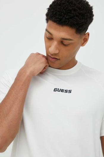 Tričko Guess pánske, biela farba, s potlačou