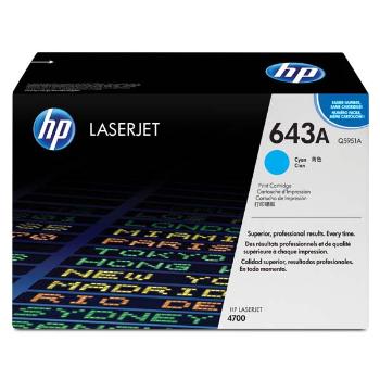 HP originál toner Q5951A, cyan, 10000str., HP 643A, HP Color LaserJet 4700, n, dn, dtn, ph+, O, azurová