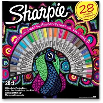 Permanentné popisovače Sharpie Peacock, 28 farieb (3026980581589)