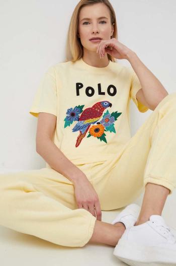 Bavlnené tričko Polo Ralph Lauren žltá farba