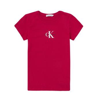 Calvin Klein Jeans  Tričká s krátkym rukávom MICRO MONOGRAM TOP  Ružová