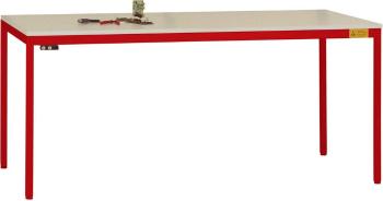 Manuflex LD1903.3003 ESD pracovný stôl UNIDESK s gumovou doskou, rám rubínovo červený RAL 3003, š xhxv = 1200 x 800 x 72
