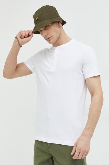 Bavlnené polo tričko Superdry biela farba, jednofarebné