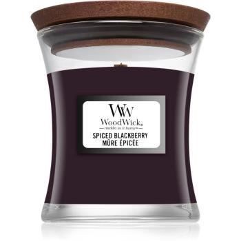 Woodwick Spiced Blackberry vonná sviečka s dreveným knotom 85 g