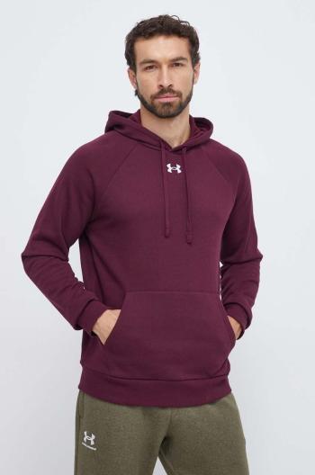 Mikina Under Armour pánska, bordová farba, s kapucňou, jednofarebná, 1379757