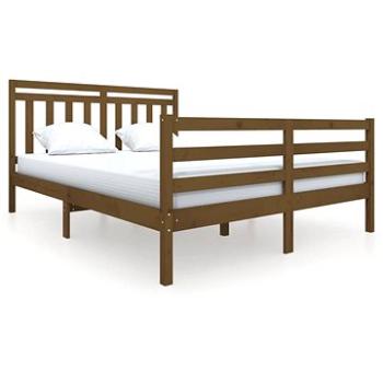 Rám postele medovo hnedý masívne drevo 160 × 200 cm, 3100667