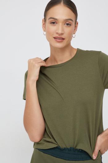 Bavlnené tričko Sisley zelená farba,