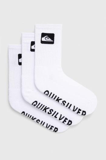 Ponožky Quiksilver 3-pak pánske, biela farba