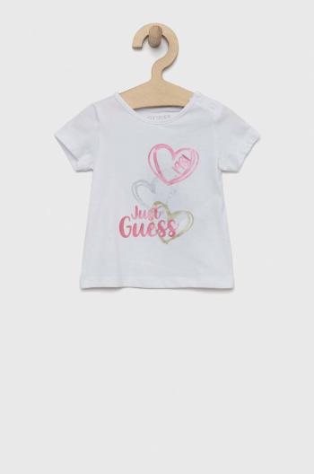Tričko pre bábätko Guess biela farba