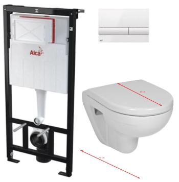 ALCADRAIN Alcadrain Sadromodul - predstenový inštalačný systém s bielym tlačidlom M1710 + WC JIKA LYRA PLUS 49 + SEDÁTKO DURAPLAST AM101/1120 M1710 LY3