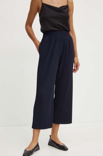 Nohavice Max Mara Leisure dámske, tmavomodrá farba, strih culottes, vysoký pás, 2426786027600