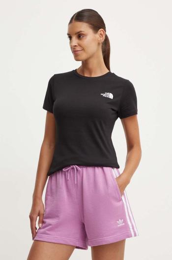 Bavlnené tričko The North Face W S/S Redbox Slim Tee dámske, čierna farba, NF0A87NMJK31