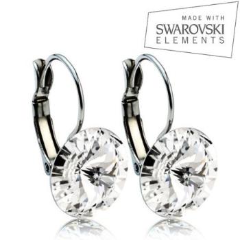 Oceľové náušnice RIVOLI 12 mm SWAROVSKI Elements Crystal ASW01