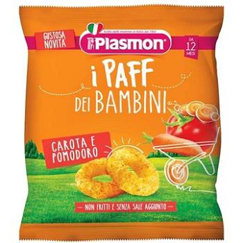 PLASMON chrumky bezlepkové zeleninové na cesty Paff paradajka a mrkva 15 g, 12 mes.+ (8001040200445)