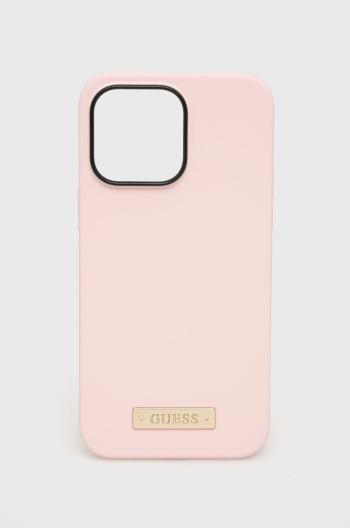 Puzdro na mobil Guess Iphone 14 Pro Max 6,7" ružová farba