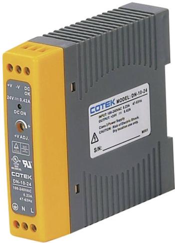 Cotek DN 10-24 sieťový zdroj na montážnu lištu (DIN lištu)  24 V/DC 0.42 A 10 W 1 x
