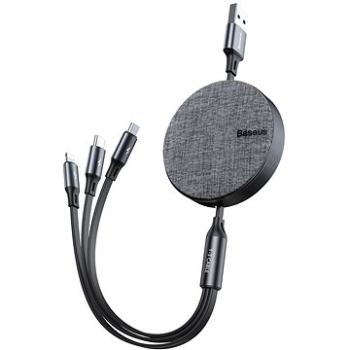 Baseus Fabric 3-in-1 Flexible Cable USB-C + Lightning + micro USB 1,2 m grey (CAMLT-BYG1)