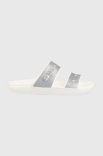 Šľapky Crocs Classic Glitter II Sandal dámske, strieborná farba, 207769