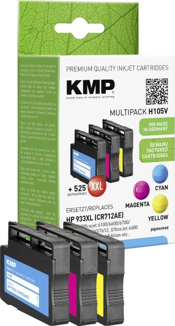 KMP Ink náhradný HP 933XL kompatibilná kombinované balenie zelenomodrá, purpurová, žltá H105V 1726,4050
