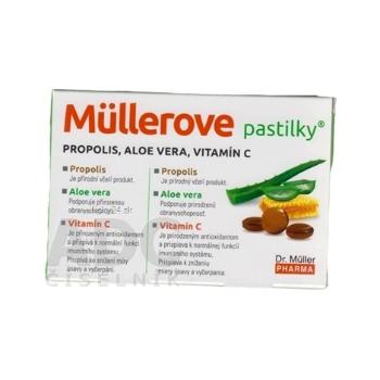 MÜLLEROVE pastilky PROPOLIS, ALOE VERA, VITAMÍN C