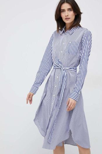 Bavlnené šaty Lauren Ralph Lauren mini, áčkový strih