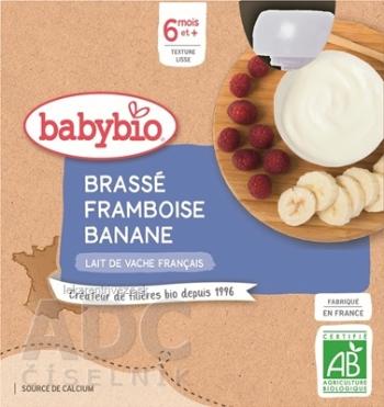 BabyBIO Brassé Malina banán mliečna desiata (od ukonč. 6. mesiaca) 4x85 g
