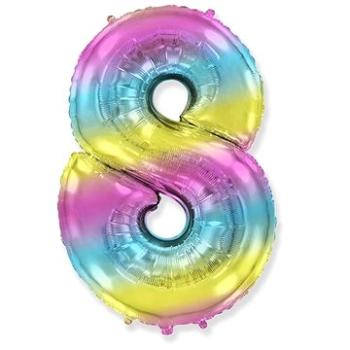 Balón fóliový číslica dúhová – rainbow – 102 cm – 8 (8435102305906)