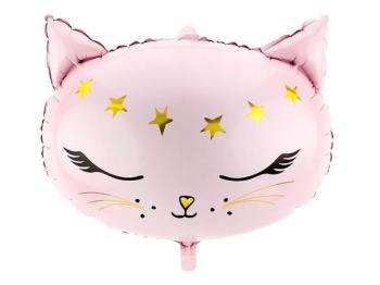 Fóliový balón mačka 48 x 36 cm - ružový - PartyDeco
