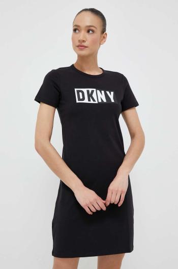 Šaty Dkny čierna farba, mini, rovný strih