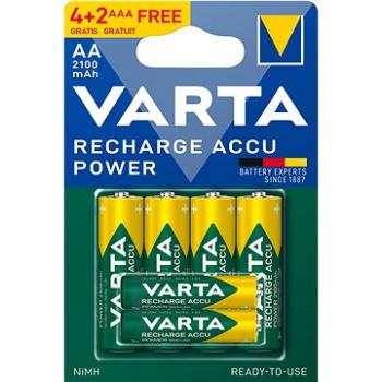 VARTA nabíjateľná batéria Recharge Accu Power AA 2100 mAh R2U 4 ks + AAA 800 mAh R2U 2 ks (56706101496)