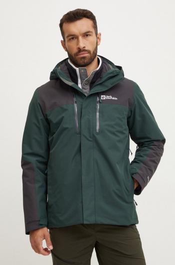 Turistická bunda Jack Wolfskin Jasper 3 in 1 zelená farba, A61858