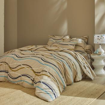 Blancheporte Posteľná bielizeň Vlnky, bavlna zn. Colombine piesková obliečka na prikrývku140x200cm