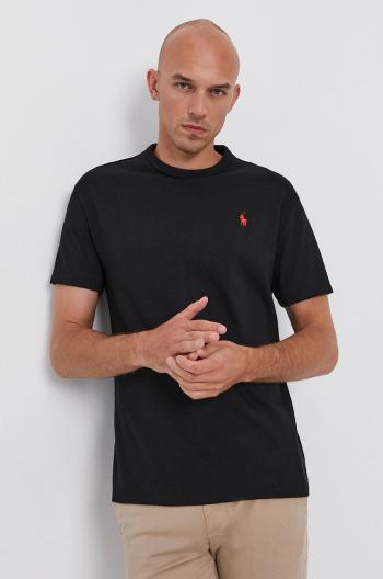 Tričko Polo Ralph Lauren pánske, čierna farba, jednofarebné