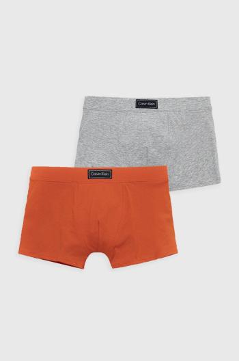 Detské boxerky Calvin Klein Underwear 2-pak oranžová farba