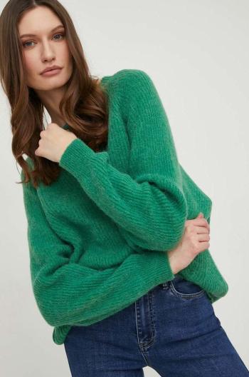 Vlnený sveter Answear Lab dámsky, zelená farba