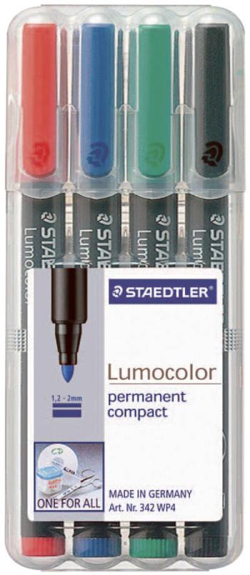 Staedtler Lumocolor permanent compact DRY SAFE 318-9WP4HZ permanentný popisovač čierna Vodotesné: áno