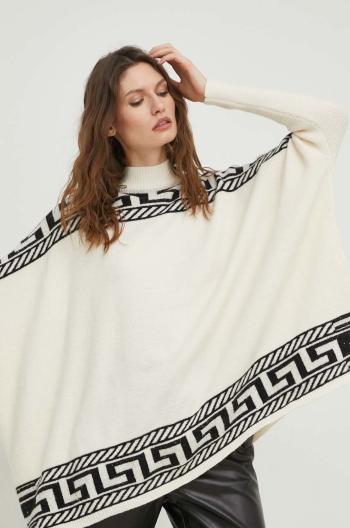 Vlnený sveter Answear Lab dámsky, biela farba, s polorolákom