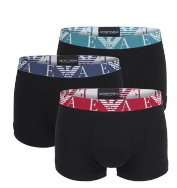 EMPORIO ARMANI - boxerky 3PACK stretch cotton fashion nero s farebným pásom - limited edition-XL (92-97 cm)