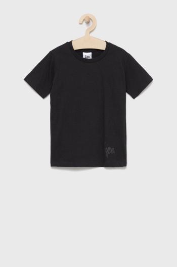 Detské bavlnené tričko Hype čierna farba, jednofarebný