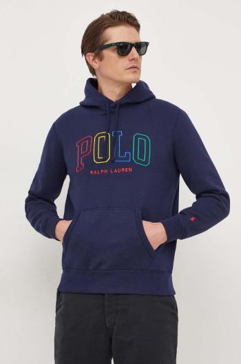 Mikina Polo Ralph Lauren pánska, tmavomodrá farba, s kapucňou, s nášivkou, 710926600