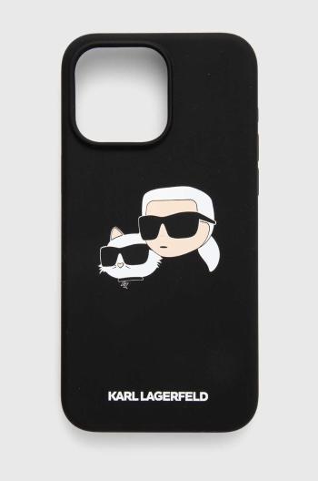 Puzdro na mobil Karl Lagerfeld iPhone 15 Pro Max 6.7 čierna farba, KLHMP15XSKCHPPLK