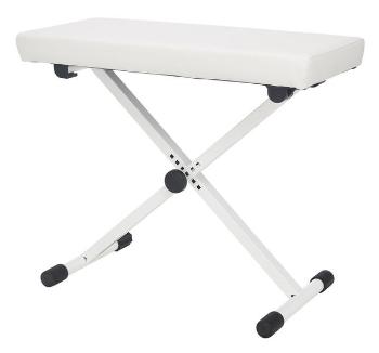 K&M 14077 Keyboard bench pure white leather