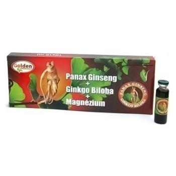 GOLDEN Panax Ginseng + Ginkgo Biloba + Magnézium ampulky 10 x 10 ml