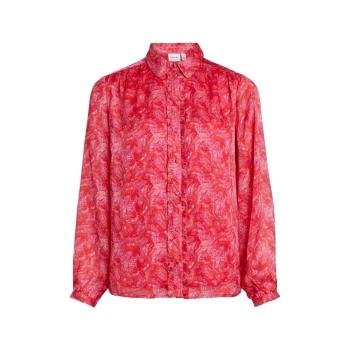 Vila  Shirt Layla Vie L/S - Pink Yarrow  Blúzka Červená