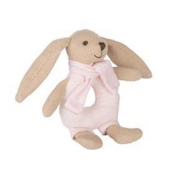 Canpol Babies Plyšová hračka s hrkálkou Zajačik růžová